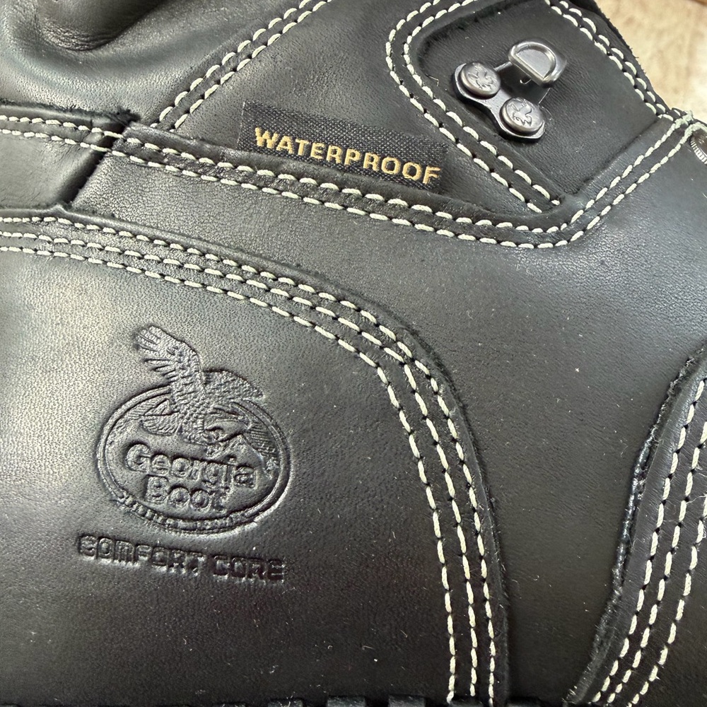 Georgia Boot Men's USA Logger Waterproof Work Boots Black 12W - Picture 6 of 8